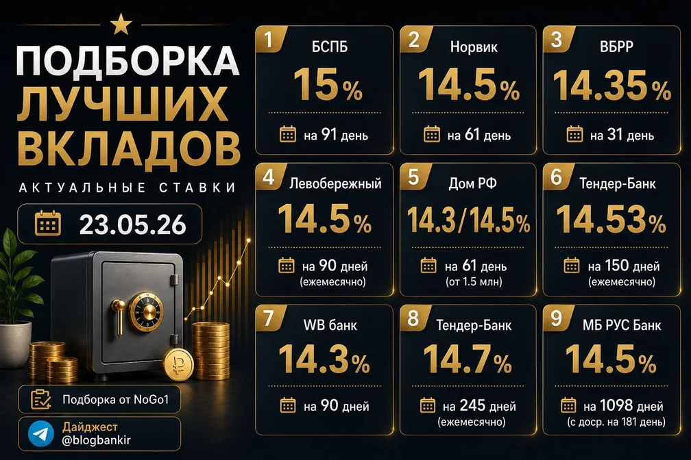 Самые выгодные вклады (23.05.2026)