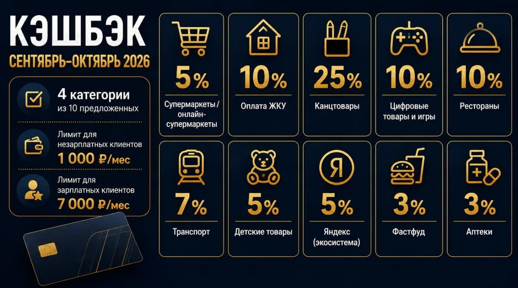 «Новиком»: категории кэшбэка на сентябрь-октябрь'26