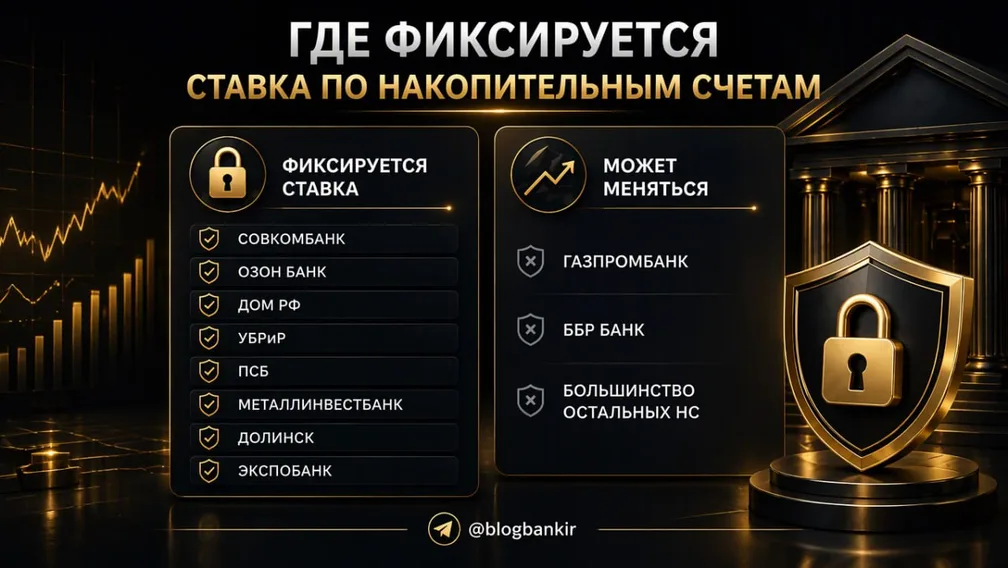 Где фиксируется ставка по накопительным счетам (24.09.26)